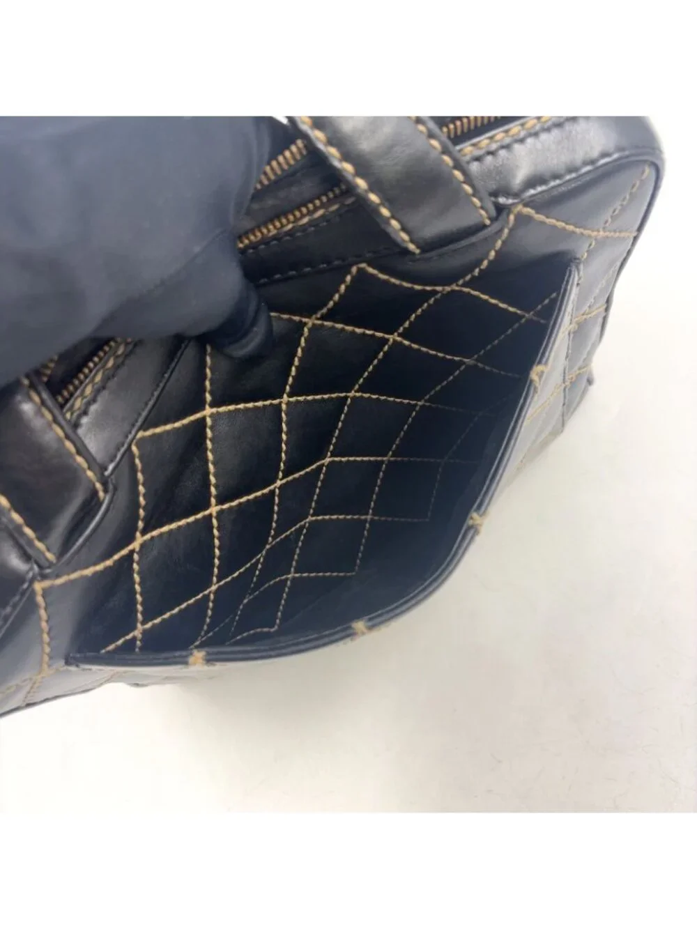 Chanel Wild Stitch Calfskin Black Handbag Gold